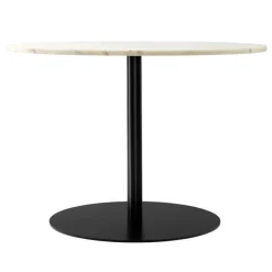 Audo Copenhagen Harbour Column matbord, 105 cm, svart bas - Eztremoz-marmor