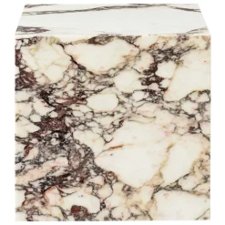 Audo Copenhagen Plinth bord, kub, Calacatta Viola-marmor