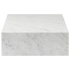 Audo Copenhagen Plinth Grand bord, vit Carrara marmor