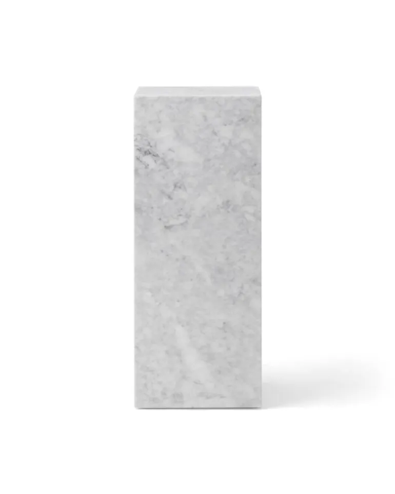 Audo Copenhagen Plinth Pedestal sockel, vit Carrara-marmor