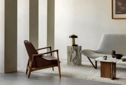 Audo Copenhagen Reverse bordslampa, bronserad mässing - travertin