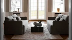 Audo Copenhagen Reverse bordslampa, bronserad mässing - travertin