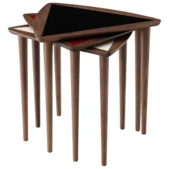 Audo Copenhagen Umanoff Nesting sidobord, valnöt - svart