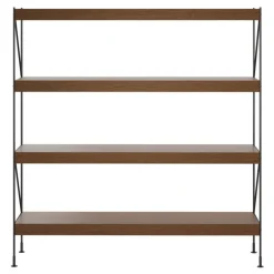 Audo Copenhagen Zet förvaringssystem, H158, svart stål - mörk betsad ek