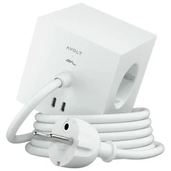 Avolt Square 1 USB-C förlängningssladd, 1,8 m, opalvit, Avolt x Martinelli Luce