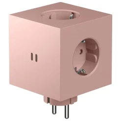 Avolt Square 2 USB-C vägguttag med förlängning, gammalrosa
