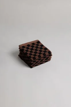 Baina Ansiktshandduk, Quill, 30 x 30 cm, tabac - noir