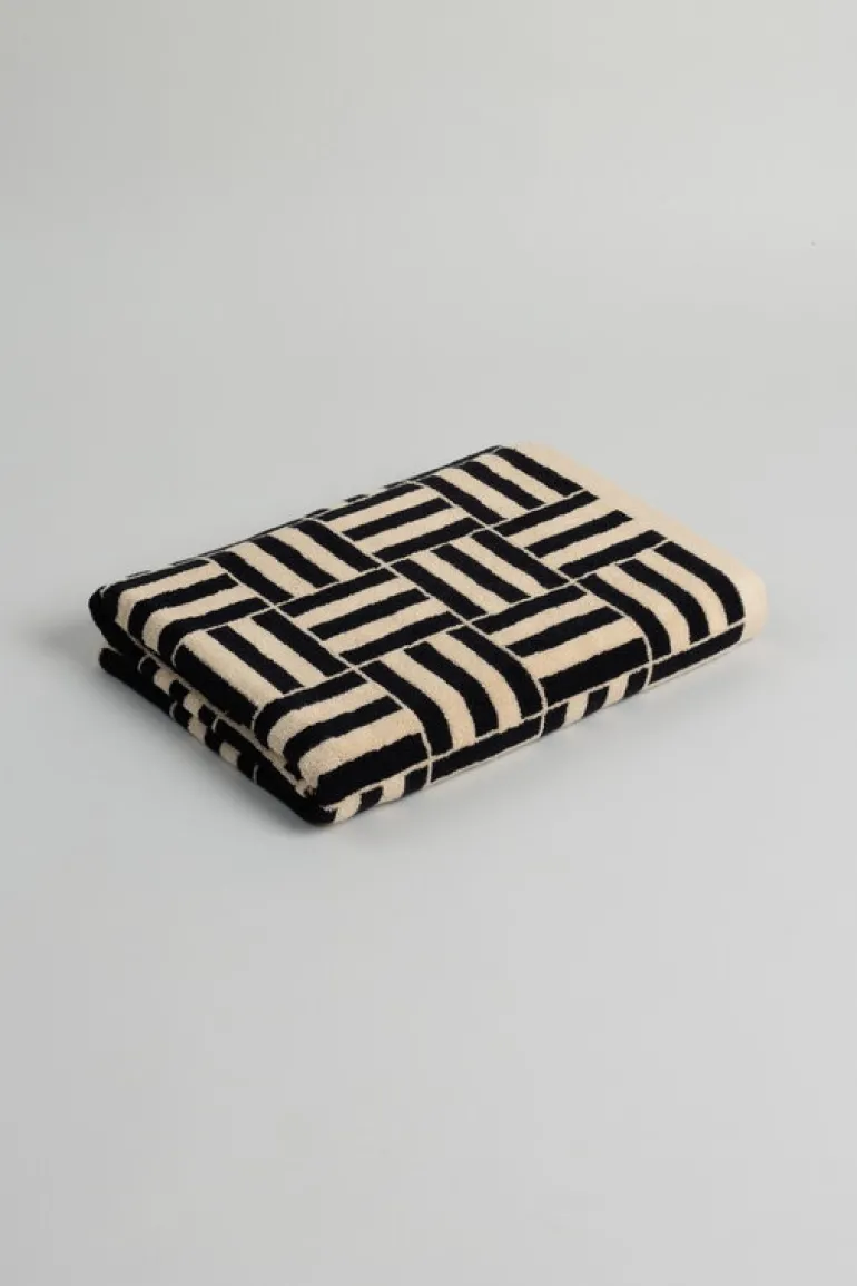 Baina Pool handduk Willis, 90 x 170 cm, sand - noir, limited edition