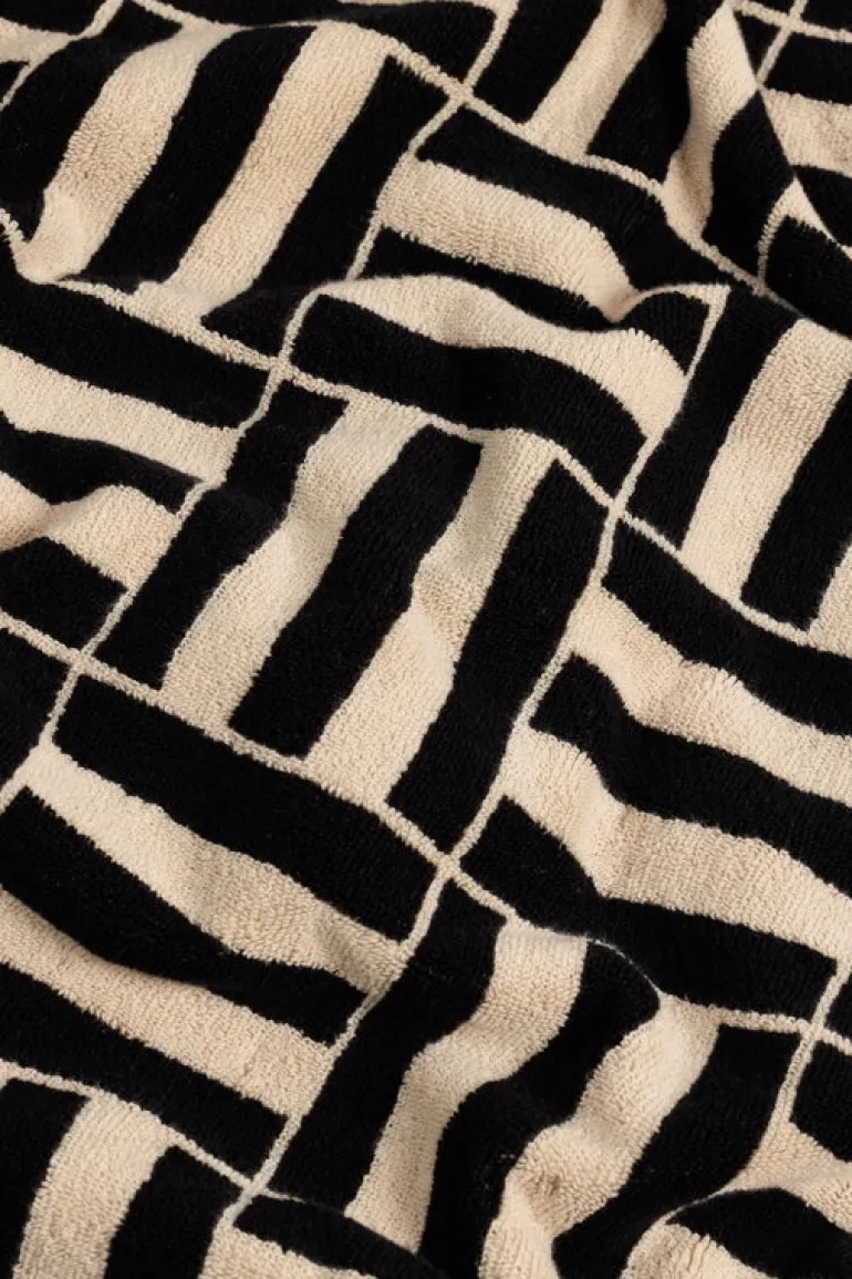 Baina Pool handduk Willis, 90 x 170 cm, sand - noir, limited edition