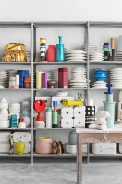 Bitossi Vas, hög rektangulär, 38 x 21 cm, burgundy