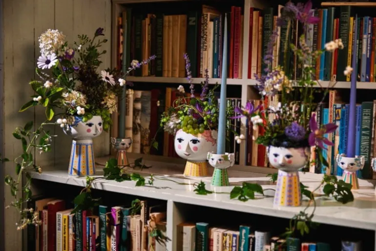 Bjørn Wiinblad Eva blomkruka med fot, 15,5 cm, rosa