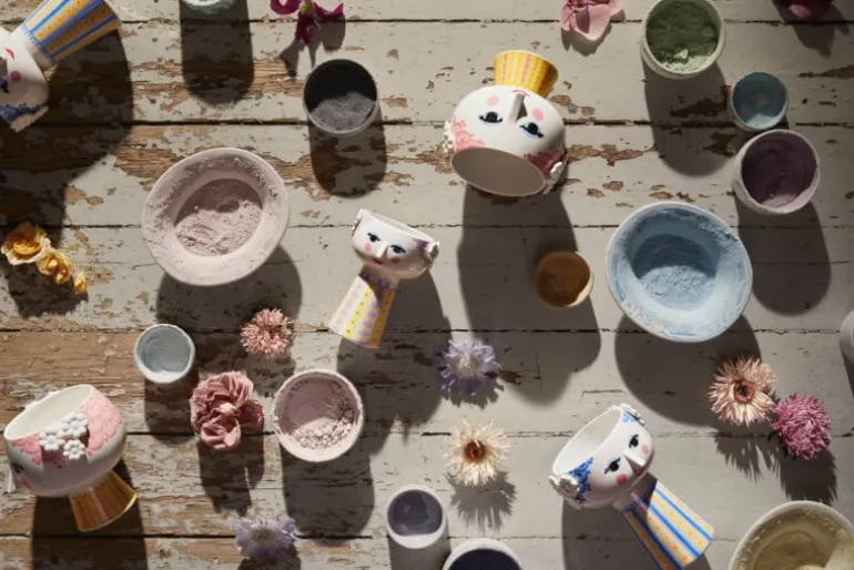 Bjørn Wiinblad Eva blomkruka med fot, 15,5 cm, rosa