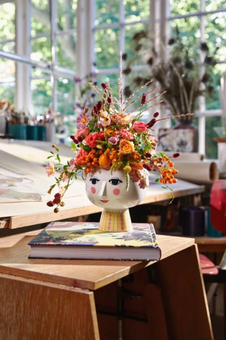 Bjørn Wiinblad Eva blomkruka med fot, 15,5 cm, rosa