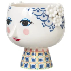 Bjørn Wiinblad Eva blomkruka med fot, 15,5 cm, blå