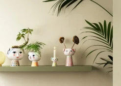 Bjørn Wiinblad Eva blomkruka med fot, 15,5 cm, blå