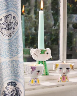 Bjørn Wiinblad Eva värmeljushållare, 2 st., 6,5 cm, gul - lavendel