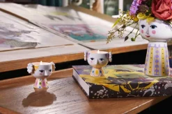 Bjørn Wiinblad Eva värmeljushållare, 2 st., 6,5 cm, gul - lavendel