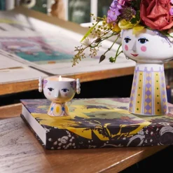 Bjørn Wiinblad Eva värmeljushållare, 2 st., 6,5 cm, gul - lavendel