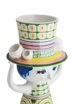 Bjørn Wiinblad Lady with Hat vas, 24,5 cm, grön