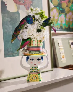 Bjørn Wiinblad Lady with Hat vas, 24,5 cm, grön