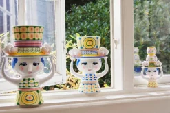 Bjørn Wiinblad Lady with Hat vas, 24,5 cm, grön