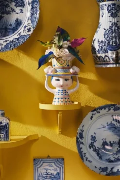 Bjørn Wiinblad Lady with Hat vas, 20,5 cm, blå