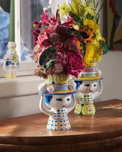 Bjørn Wiinblad Lady with Hat ljushållare, 16 cm, rosenröd - rosa