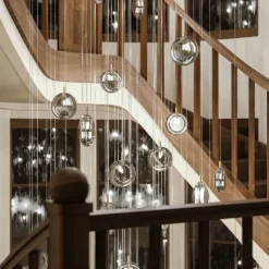 Bomma Lens Single pendellampa, vit - guld