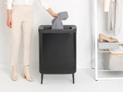 Brabantia Bo Laundry Bin Hi tvättkorg, 2 x 45 l, mattsvart