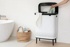 Brabantia Bo Laundry Bin Hi tvättkorg, 2 x 45 l, vit