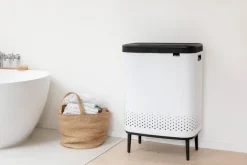 Brabantia Bo Laundry Bin Hi tvättkorg, 2 x 45 l, vit