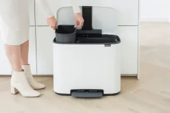 Brabantia Bo Pedal Bin 11 + 23 l, vit