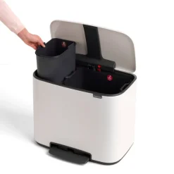 Brabantia Bo Pedal Bin 11 + 23 l, vit