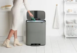 Brabantia Bo Pedal Bin soptunna med pedal, 60 l, Sense of Luxury, grå