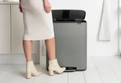 Brabantia Bo Pedal Bin soptunna med pedal, 60 l, Sense of Luxury, grå