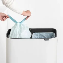 Brabantia Bo Touch Bin Hi, papperskorg, 2 x 30 l, vit