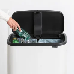 Brabantia Bo Touch Bin Hi, papperskorg, 2 x 30 l, vit