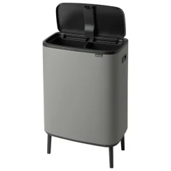 Brabantia Bo Touch Bin Hi papperskorg, 2 x 30 l, Sense of Luxury, grå