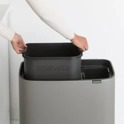Brabantia Bo Touch Bin papperskorg, 11 + 23 l, Sense of Luxury, grå