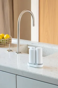 Brabantia SinkStyle tvål/diskmedelsdispenser set, 2 x 200 ml, fresh white