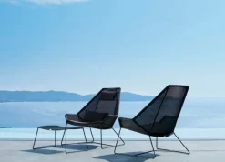 Cane-line Breeze fåtölj med högt ryggstöd, svart