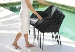 Cane-line Breeze matstol, stapelbar, svart