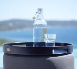 Cane-line Club tray, round 44 cm, lava grey