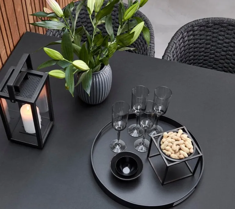 Cane-line Club tray, round 44 cm, lava grey