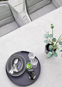 Cane-line Club tray, round 44 cm, lava grey