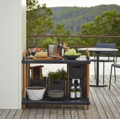 Cane-line Frame hylla, hög, teak - aluminium