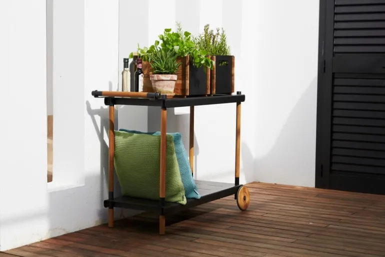 Cane-line Frame vagn, teak - lavagrå