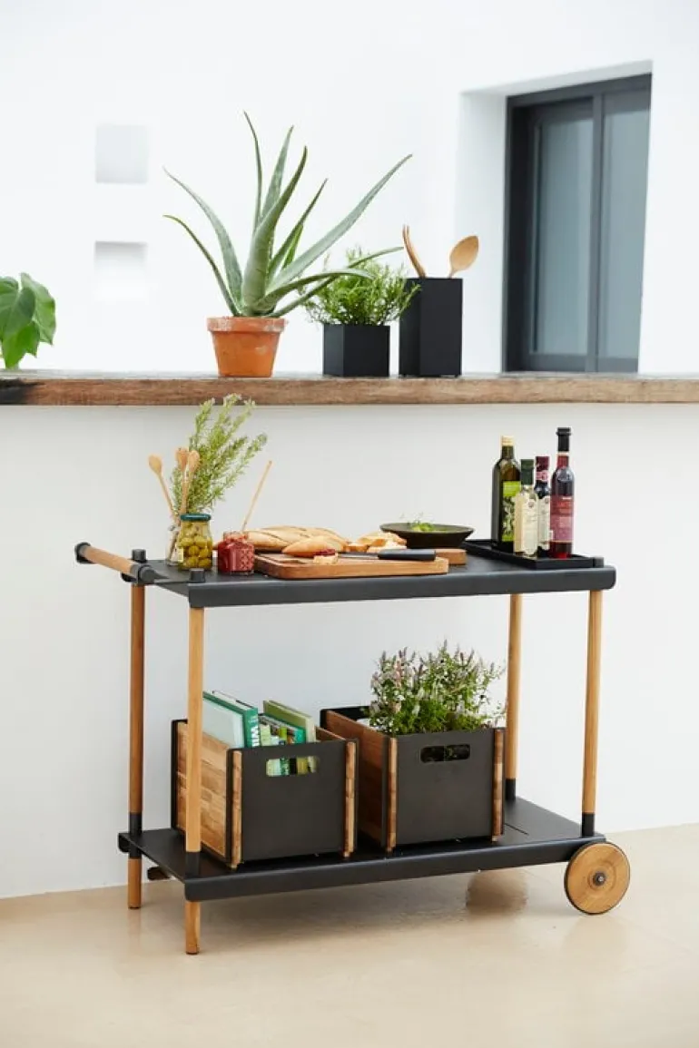 Cane-line Frame vagn, teak - lavagrå