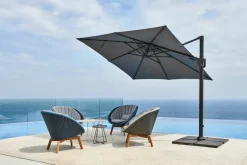 Cane-line Hyde Luxe parasoll, vinklingsbart, antracit - betong