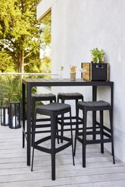 Cane-line Lightlux lykta med teakhandtag, L, lavagrå